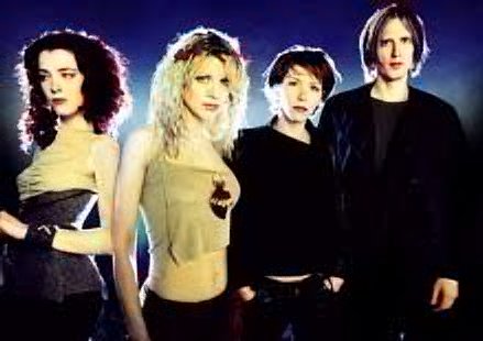 The band (from left to right)-Melissa Auf Der Maur, Courtney Love, Patty Schemel, Eric Erlandson